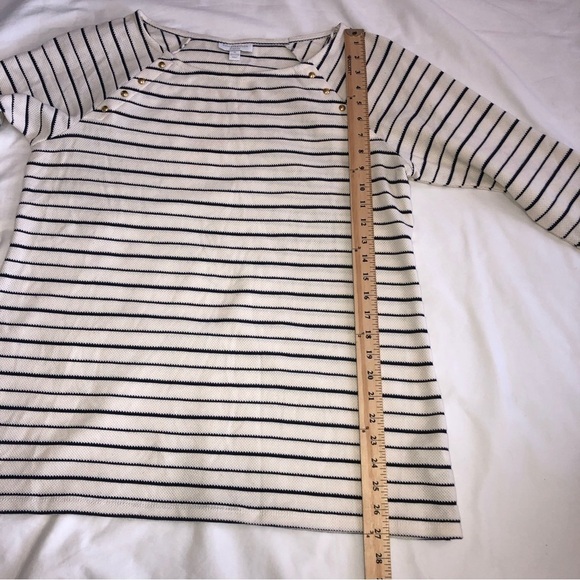 Charter Club Woman Knit Top 1X Black Cream Brass Detail 3/4 Sleeves Textured NWT - Picture 12 of 12